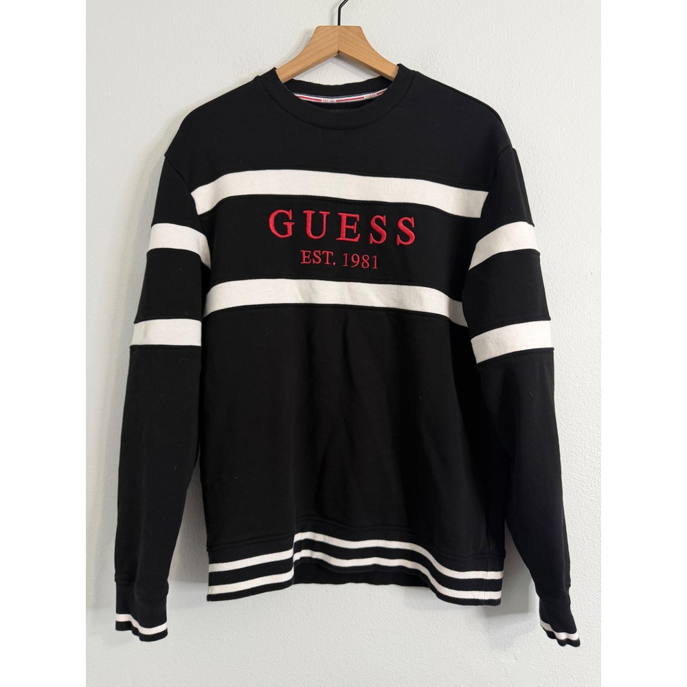 Guess - Men's Striped Logo Sweatshirt 100% Cotton Size XL